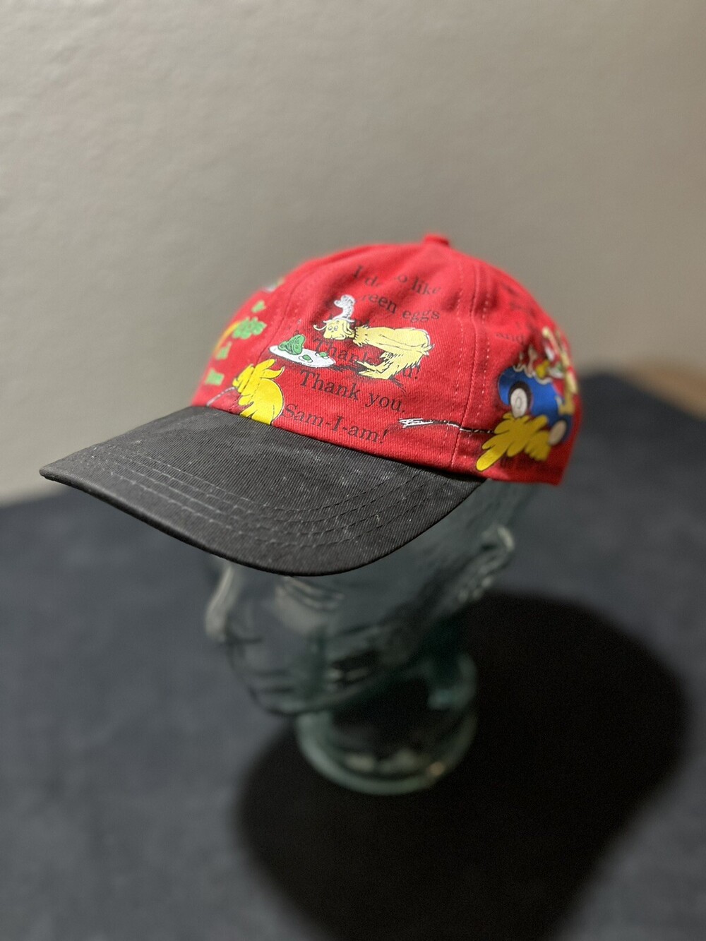 Universal Studios Dr Seuss Hat Green Eggs Ham Carnival Ride Snapback Trucker 90s